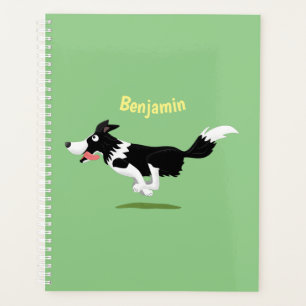 Funny Border Collie chien en course dessin animé