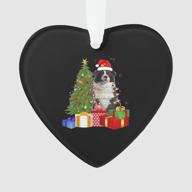 Funny Border Collie Christmas Tree Merry Christmas (devant)