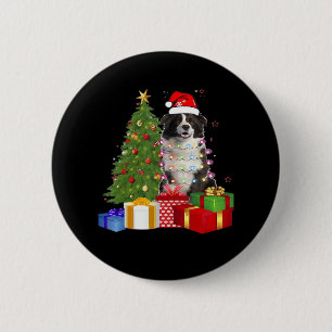 Funny Border Collie Christmas Tree Merry Christmas 2 Inch Round Button