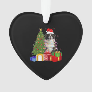 Funny Border Collie Christmas Tree Merry Christmas Ornament
