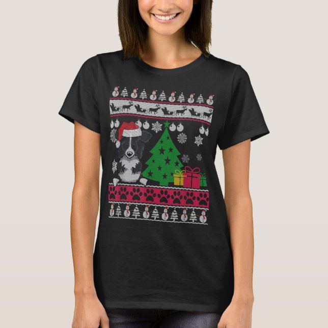 Funny Border Collie Christmas Ugly Sweater Dog Lov (Front)