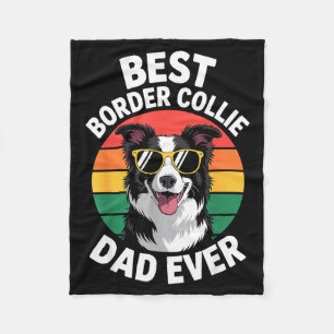 Funny Border Collie Design For Men Dad Border Coll Fleece Blanket