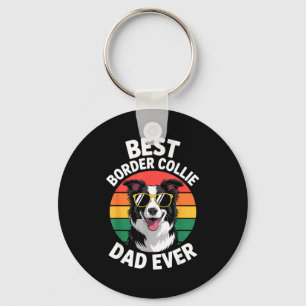Funny Border Collie Design For Men Dad Border Coll Keychain