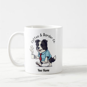Funny Border Collie dog Business Suit Coffee Mug