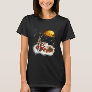 Funny Border Collie Dog Red Truck Christmas Xmas T T-Shirt