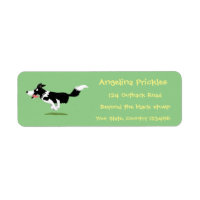 Funny Border Collie dog running cartoon