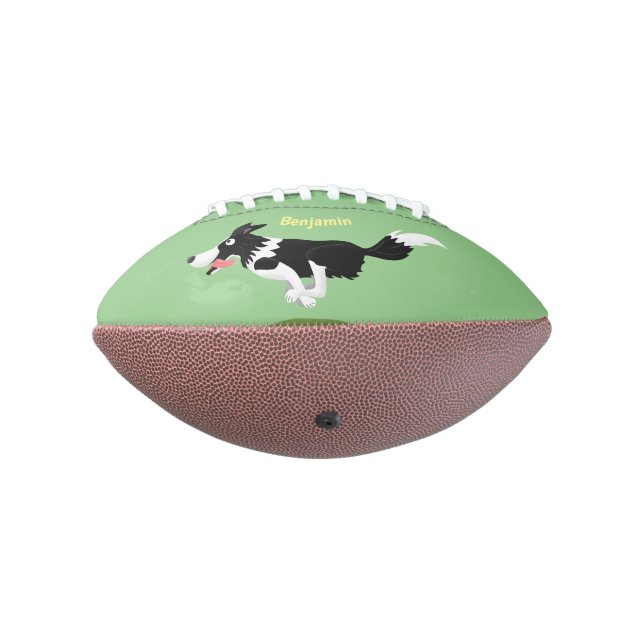 Funny Border Collie dog running cartoon Football (Rotated 270)
