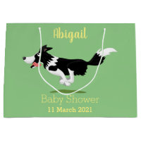 Funny Border Collie dog running cartoon