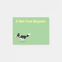 Funny Border Collie dog running cartoon