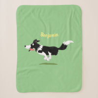 Funny Border Collie dog running cartoon