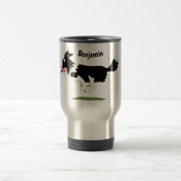 Funny Border Collie dog running cartoon