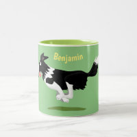 Funny Border Collie dog running cartoon