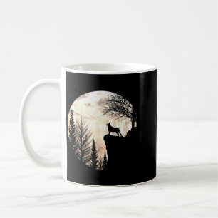 Funny Border Collie Dog Scary And Moon Halloween Coffee Mug