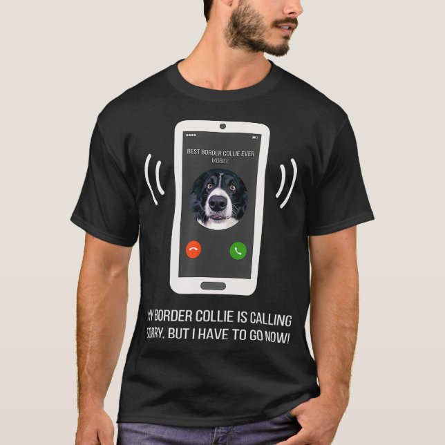 Funny Border Collie Dog T-Shirt (Front)