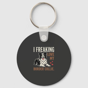 Funny Border Collie Love Dog Keychain
