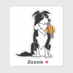 Funny Border Collie with Saturn Disc