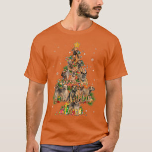 Funny Border Terrier Dog Christmas Tree Dog Lover  T-Shirt