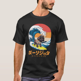 Funny Bordoodle Japanese Kanagawa Wave Dog T-Shirt