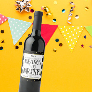 funny Boss Appreciation Gift gold grey Custom Wine Label