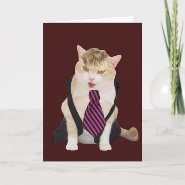 Funny Boss Cat Valentine Holiday Card (Front)