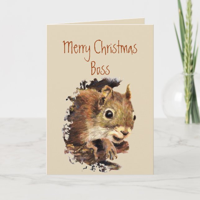 Funny Boss Christmas from us Nuts Card (Front)