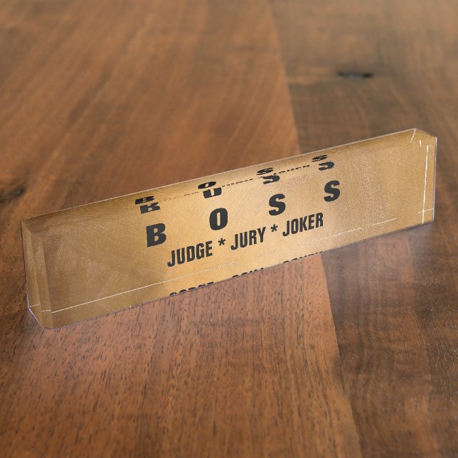 Funny Boss Copper Desk Nameplates. Nameplate (Side)