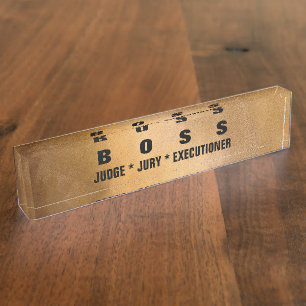 Funny Boss Copper Desk Nameplates. Nameplate