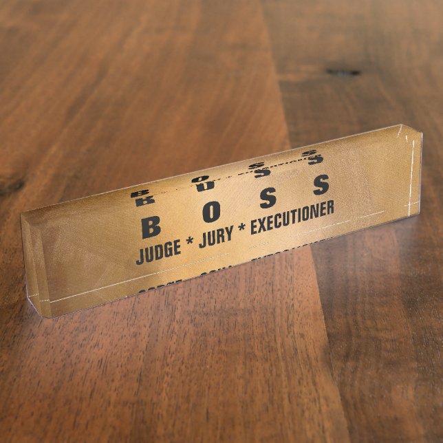 Funny Boss Copper Desk Nameplates. Nameplate (Side)