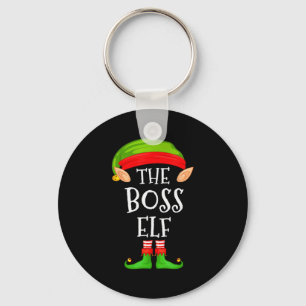 Funny Boss Elf Family Christmas Boss Elf Sweater M Keychain