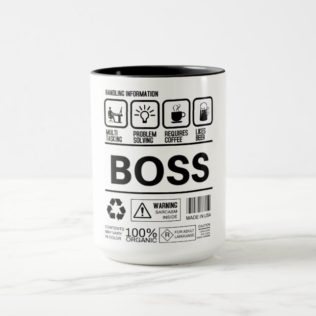 Funny Boss Handling Information Mug (Center)