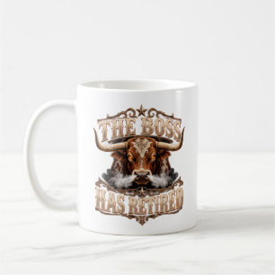 Funny Boss Retirement Vintage Western Longhorn Coffee Mug