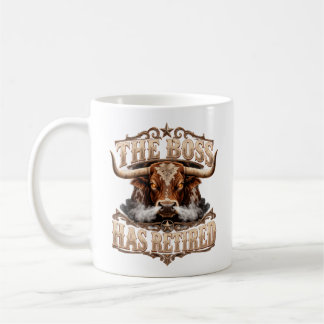 Funny Boss Retirement Vintage Western Longhorn Coffee Mug