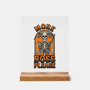 Funny Boss Skeleton Vintage Halloween Shirt_1 Acrylic Sign