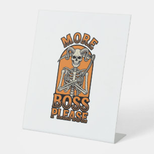 Funny Boss Skeleton Vintage Halloween Shirt_1 Pedestal Sign