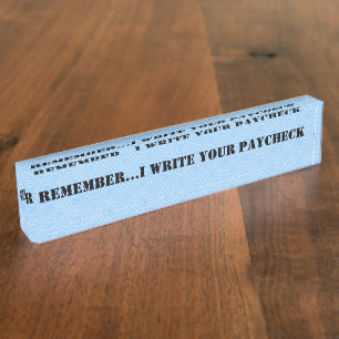 Funny Boss's Customizable Desk Name Plate