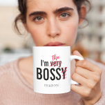 Funny Bossy Boss Coffee Mug<br><div class="desc">This not-your-average coffee mug boldly proclaims 'I'm very BOSSY', only with a twist! The 'very' and 'y' have been intentionally crossed out, replaced with 'the', and then personalized with your boss's name. Make your office mates chuckle while you subtly remind everyone who's in charge. Boost office morale with humour and...</div>