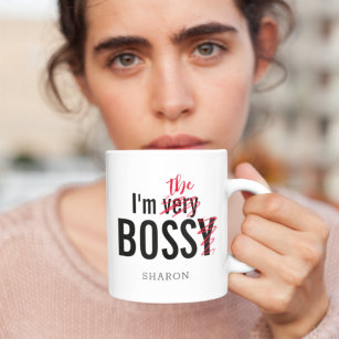 Funny Bossy Boss Frosted Glass Coffee Mug