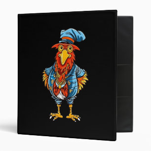 Funny Bossy Cartoon Rooster Binder