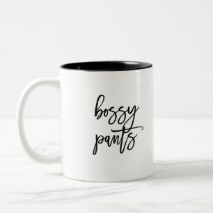 Funny Bossy Pants Saying Two-Tone Coffee Mug