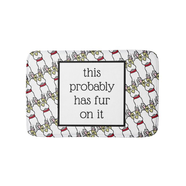 Funny Boston Terrier Bath Mat (Front)