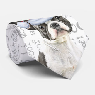 Funny Boston Terrier Christmas Dog Lover Tie