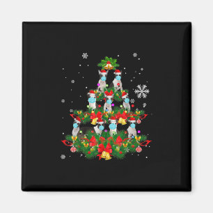 Funny Boston Terrier Christmas Tree Dog Mask Xmas Magnet