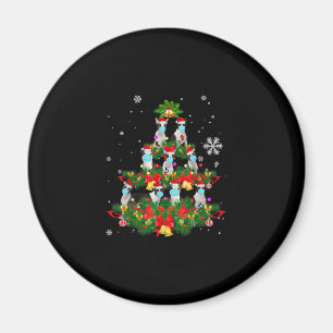 Funny Boston Terrier Christmas Tree Dog Mask Xmas Magnet