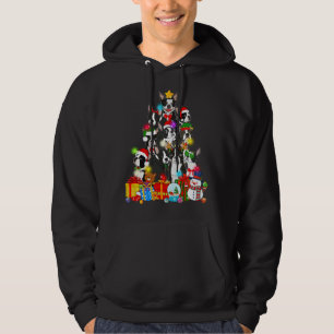 Funny Boston Terrier Christmas Tree Lights Puppy Hoodie