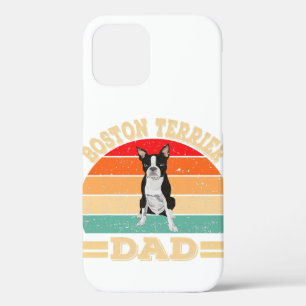 Funny Boston Terrier Dad Print Dog Vintage Retro iPhone 12 Pro Case