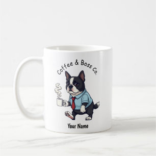 Funny Boston Terrier Dog Business Suit Coffee Mug