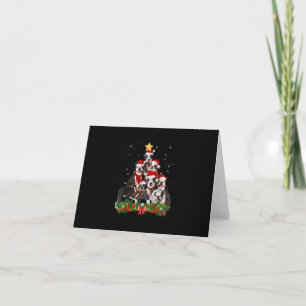 Funny Boston Terrier Dog Christmas Tree Gift Thank You Card