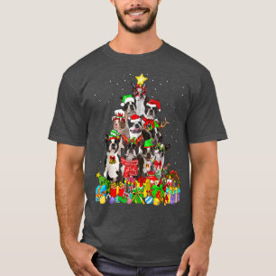 Funny Boston Terrier Dog Christmas Tree Lights Xma T-Shirt