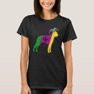 Funny Boston Terrier Dog Mardi Gras Party Mask Bea T-Shirt