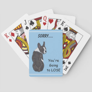 Funny Boston Terrier Dog Playing Cards